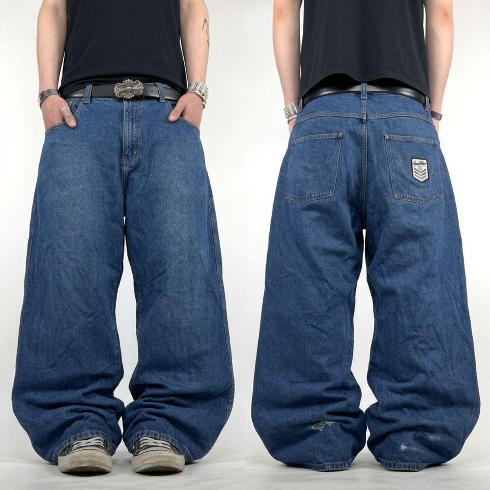 Vintage y2k rocawear grunge baggy wide leg skater archive faded jeans